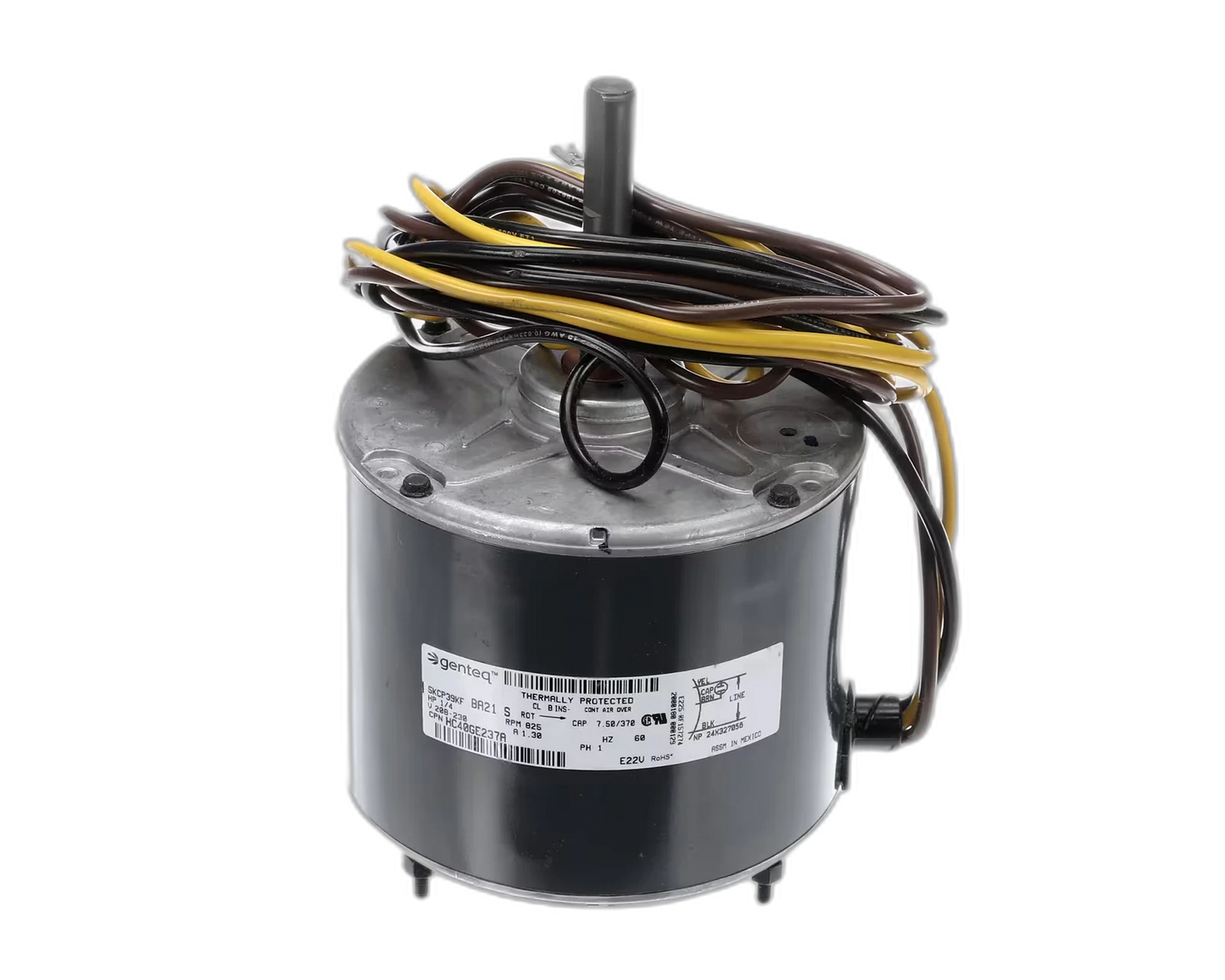 Fan Motor, Condenser, 208/230V, 60HZ, 1PH, 825RPM, 1/4HP, Clockwise Blower Motors, Fan, Run Capacitors