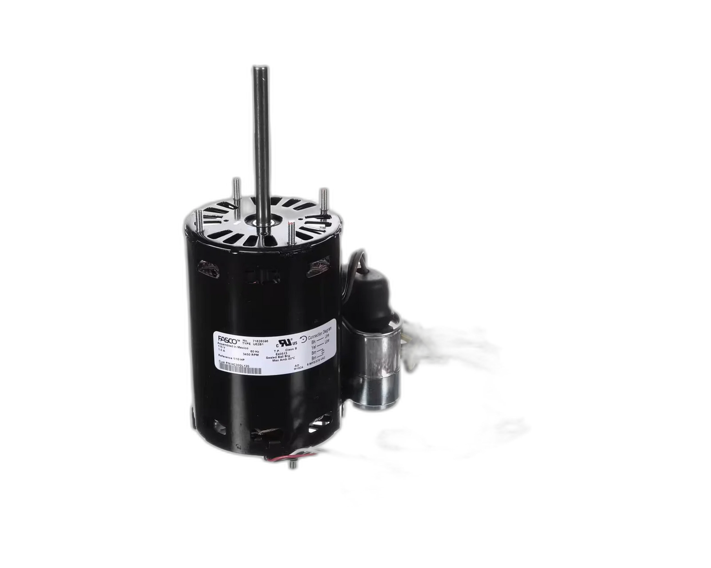 INDUCER MOTOR, 115 VOLT, 1PH, 1/10 HP, 3450 RPM Inducer Motor, Assembly, Venter, Draft, Exhaust Fan Fasco, Combustion Air Blower