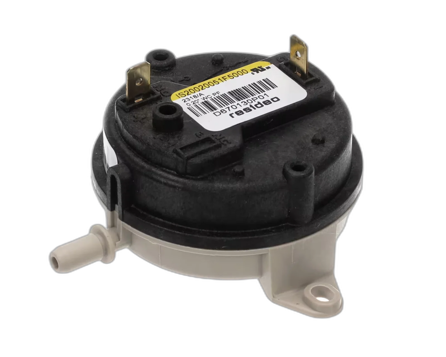 Air Pressure Control Switch, SPST, 0.20" WC Air Pressure Switch, Air Proving