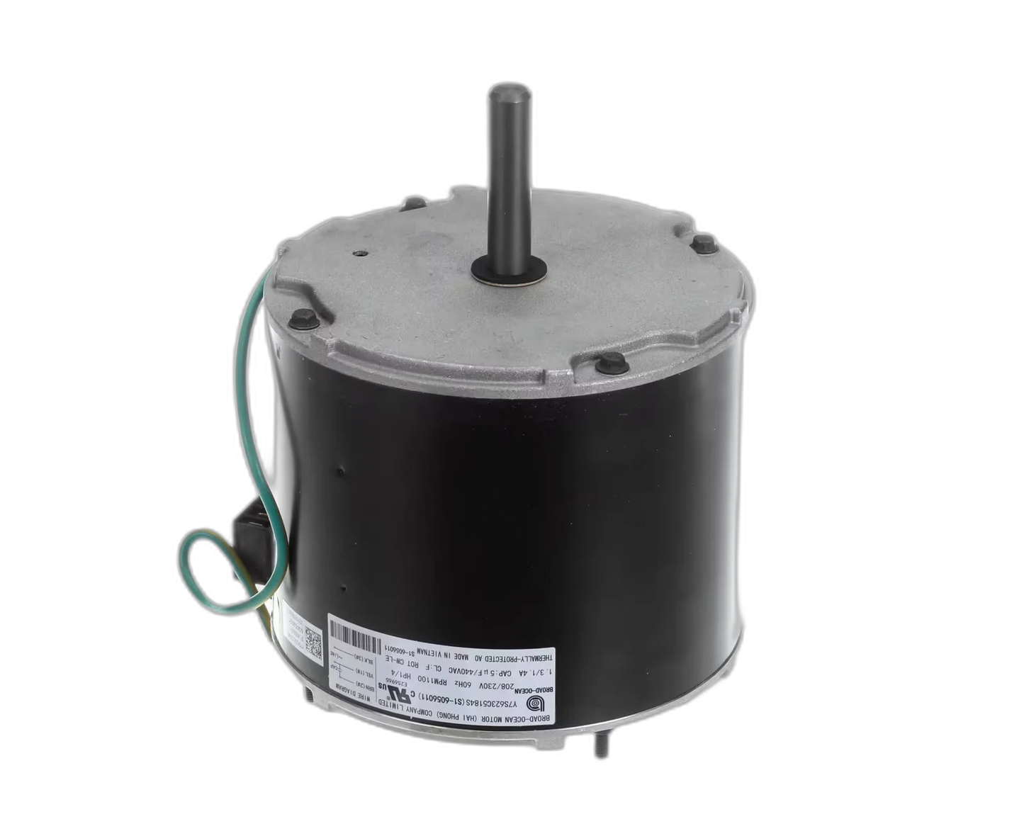 Motor, Condenser, 208/230 Volt, 60HZ, 1/4HP, 1100 RPM, CW-LE Blower Motors, Fan, Run Capacitors