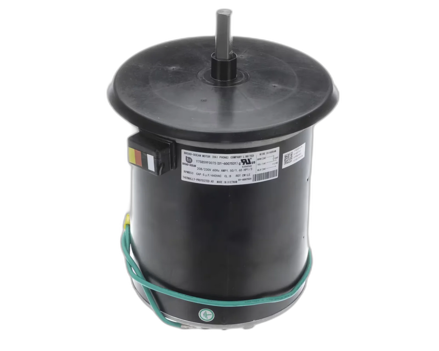 Motor, Air Compressor, 208/230 Volt, 60HZ, 1/3HP Blower Motors, Fan, Run Capacitors