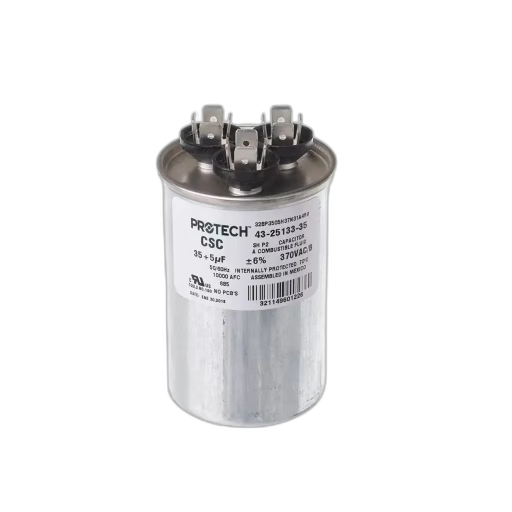 Capacitor, Dual, 35/5uF, 370VAC, 50/60HZ, Round Blower Motors, Fan, Run Capacitors