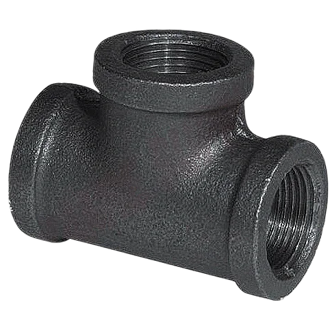1-1/2" X 1-1/2" X 1-1/2" BLACK MALLEABLE STEEL TEE Steel Fittings