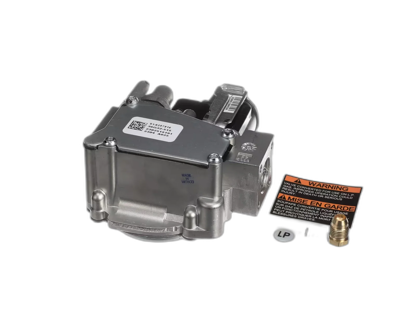 Gas Valve, Natural with Propane Conversion Kit, 1/2" x 1/2"" Gas Control Valve, Regulators, Flexible Gas Line