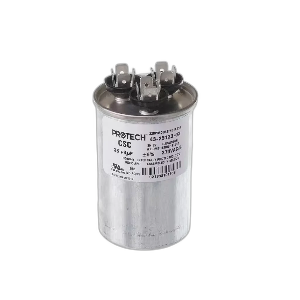 Capacitor, Dual, 35/3uF, 370VAC, 50/60HZ, Round Blower Motors, Fan, Run Capacitors