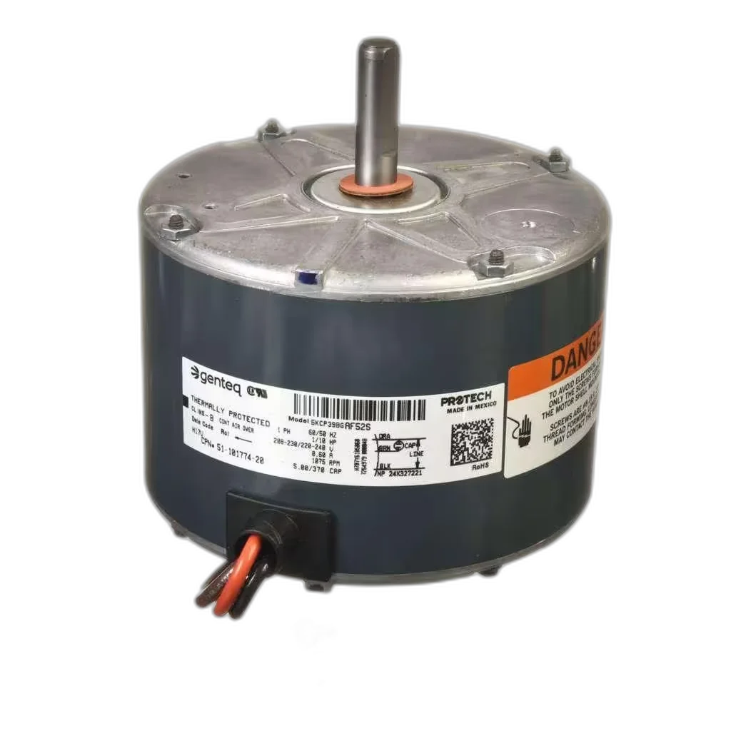 Condenser Motor, 208-230/220-240V, 60/50HZ, 1PH, 1075RPM, 1/10HP Blower Motors, Fan, Run Capacitors