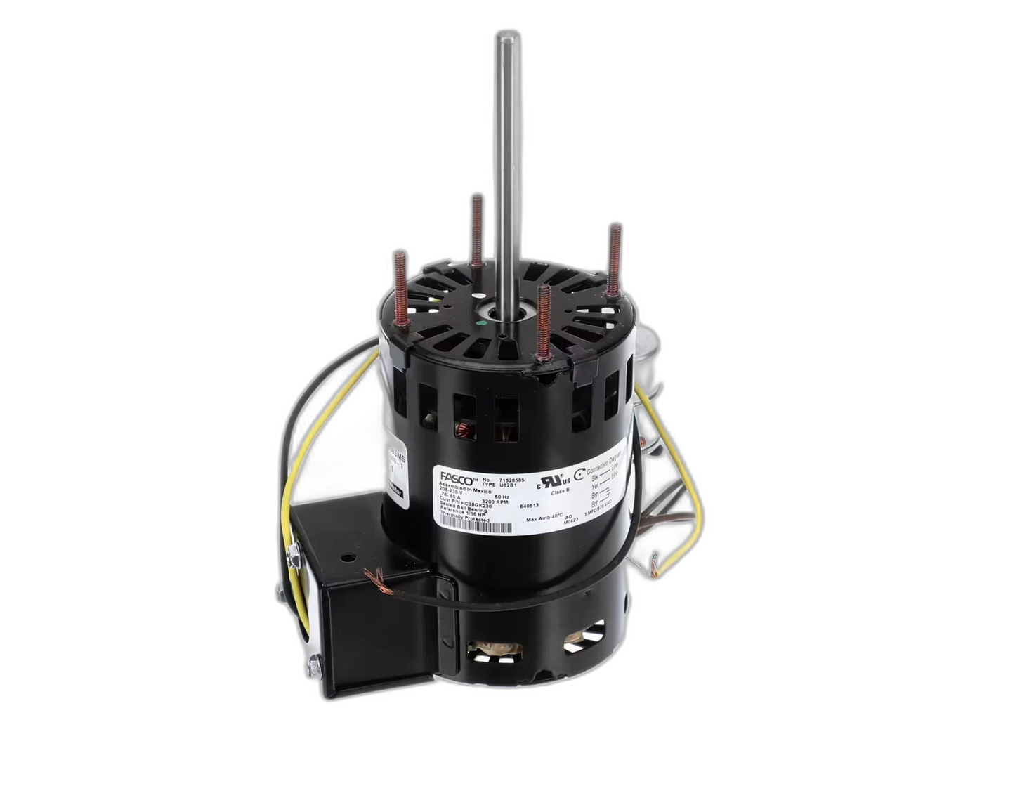 Motor, Draft Inducer, 208-230V, 60HZ, 1PH, 3200RPM, 1/6HP, Clockwise Inducer Motor, Assembly, Venter, Draft, Exhaust Fan Fasco, Combustion Air Blower