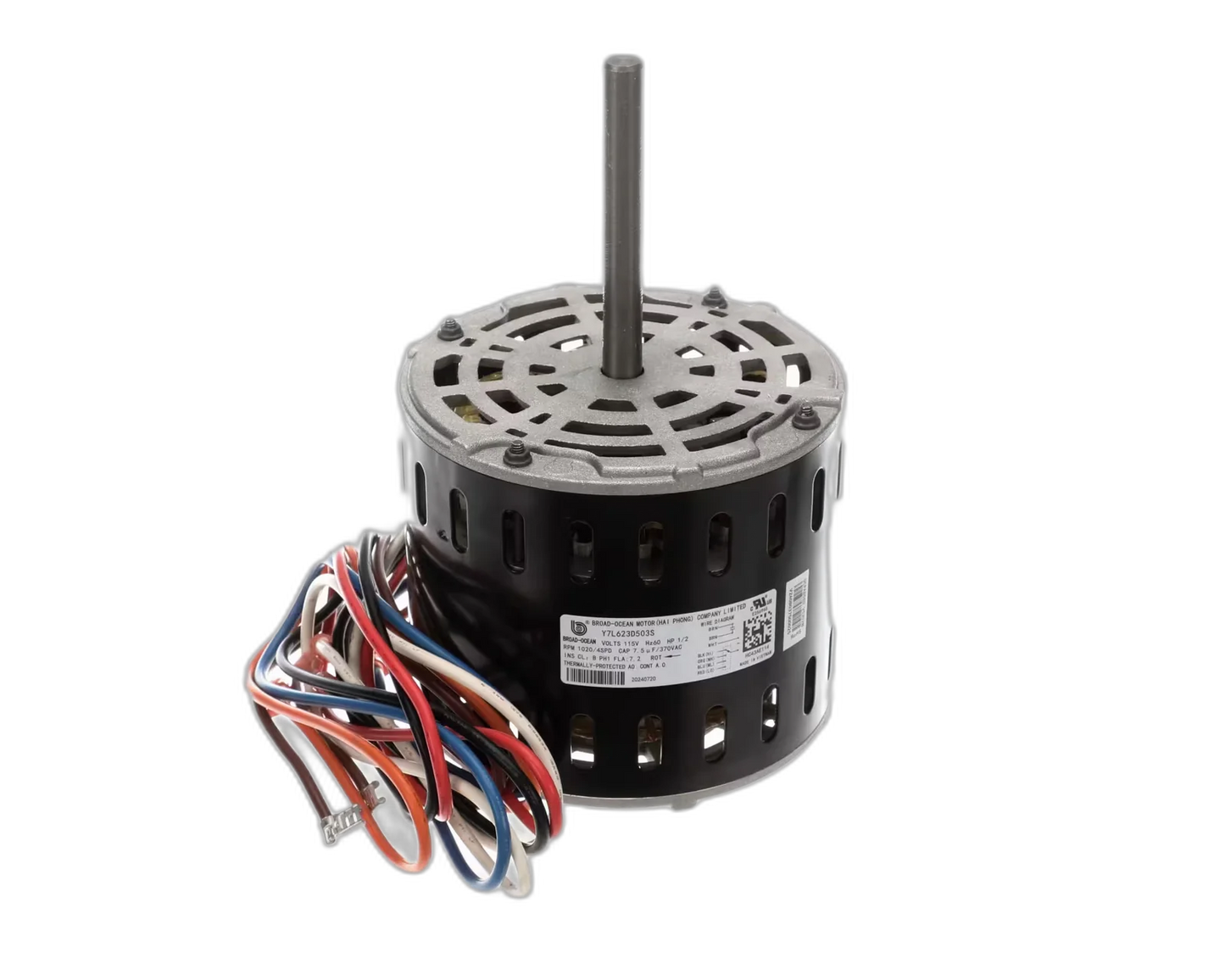 Blower Motor, 115V, 60HZ, 1PH, 1020RPM/4 Speed, 1/2HP, CCW Blower Motors, Fan, Run Capacitors