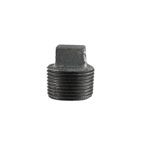 1/2" BLACK MALLEABLE STEEL SQUARE HEAD PLUG Steel Fittings