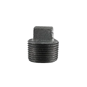3/4" BLACK MALLEABLE STEEL SQUARE HEAD PLUG Steel Fittings