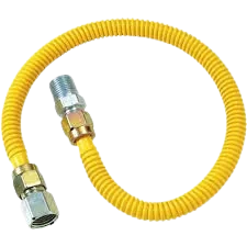 24" 1/2" FIP AND 1/2" MIP FITTINGS, 1/2" YELLOW COATED STAINLESS STEEL 1/2" O.D. 3/8" I.D. GAS LINE DORMONT Gas Control Valve, Regulators, Flexible Gas Line