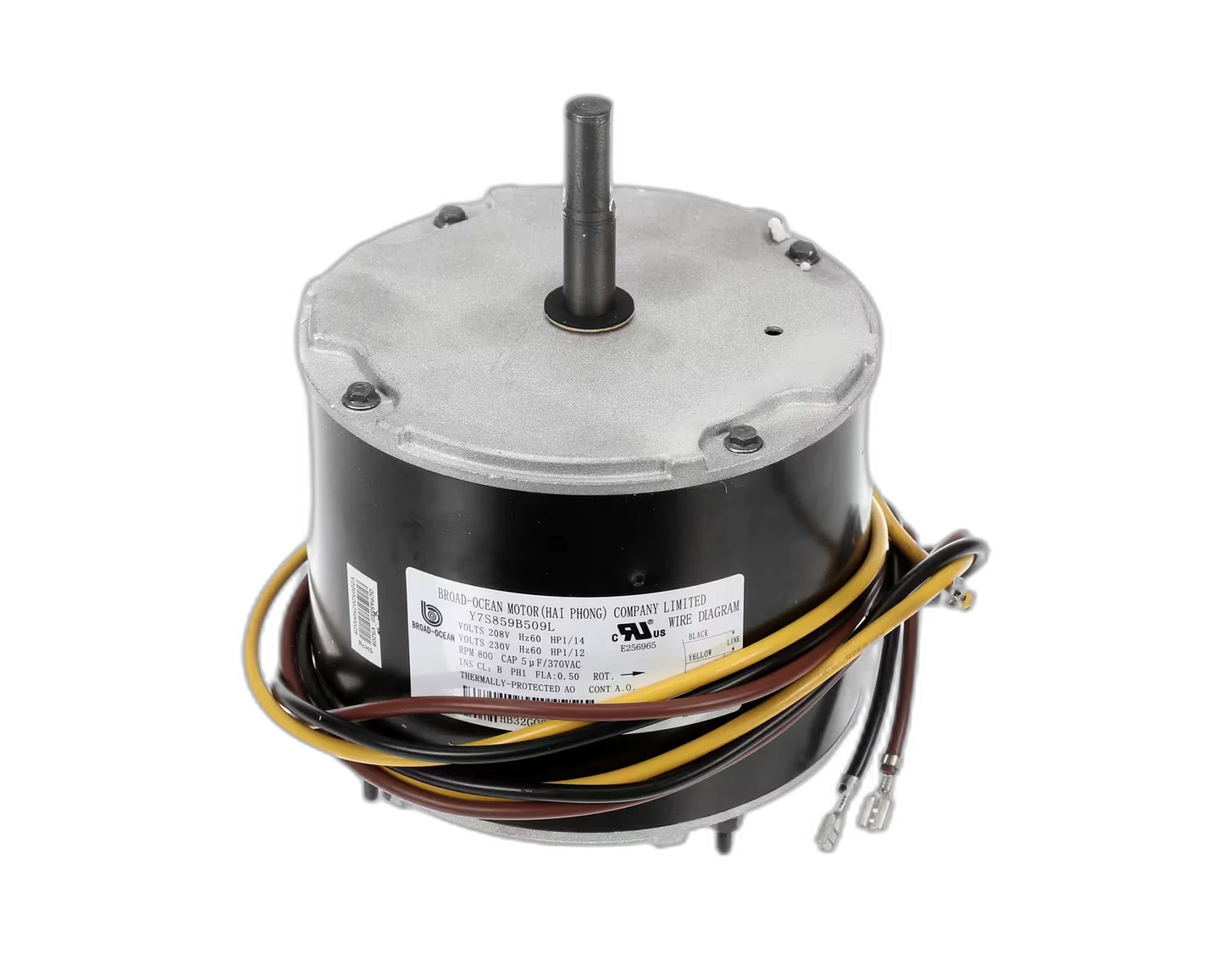 Fan Motor, Condenser, 208-230 Volt, 60HZ, 800 RPM, 1/12HP Blower Motors, Fan, Run Capacitors