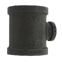 1-1/2" X 1-1/2" X 1/2" BLACK MALLEABLE STEEL TEE Steel Fittings