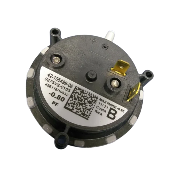 RHEEM PRESSURE SWITCH -0.80" WC Air Pressure Switch, Air Proving