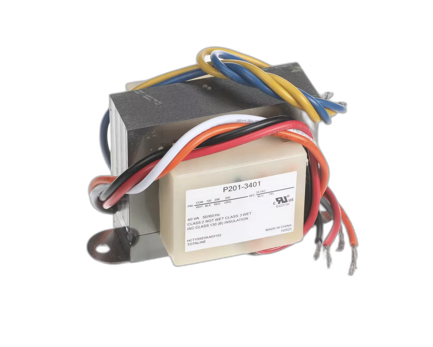 Transformer with Wire Leads, 120/208/240 to 24VAC, 40VA, 50/60HZ Electrical, Transformers, Relay