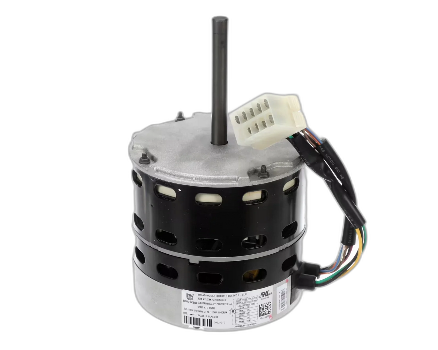 Blower Motor, 208-230 Volt, 50/60HZ, 1/3HP, 1050 RPM, CCW Blower Motors, Fan, Run Capacitors