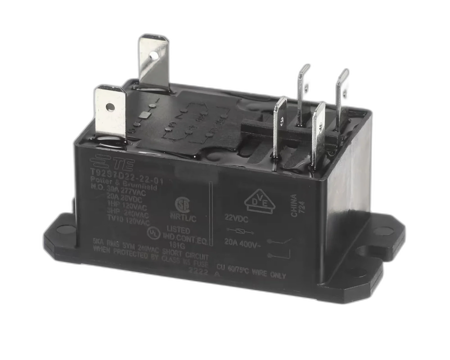 LENNOX RELAY, 22 VOLT DC, DPST, NORMALLY OPEN Electrical, Transformers, Relay