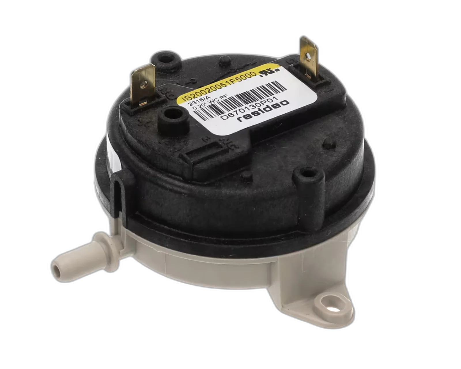 Air Pressure Control Switch, SPST, 0.20" WC Air Pressure Switch, Air Proving
