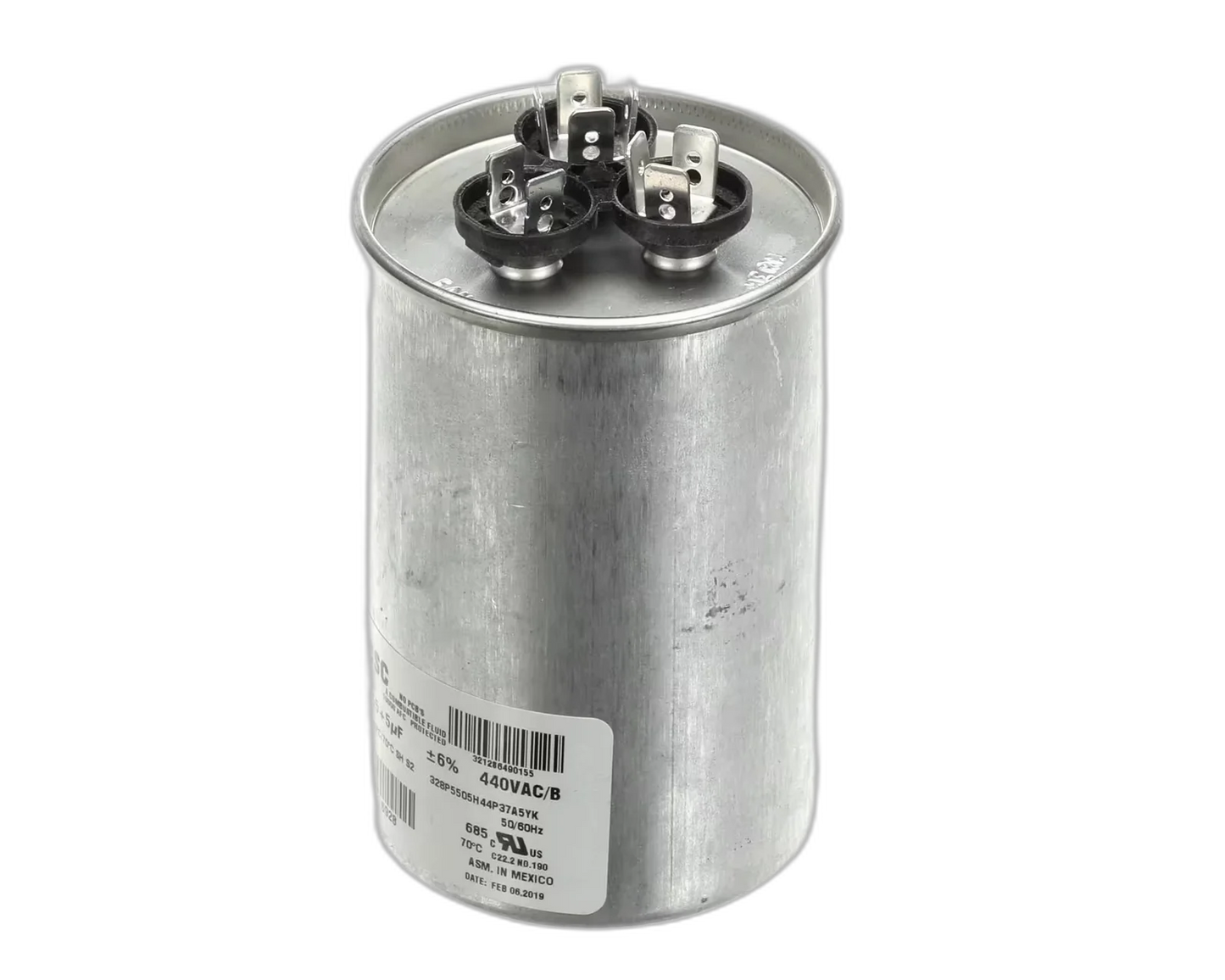 Capacitor, Dual Run, Round, 440V, 55uF Blower Motors, Fan, Run Capacitors