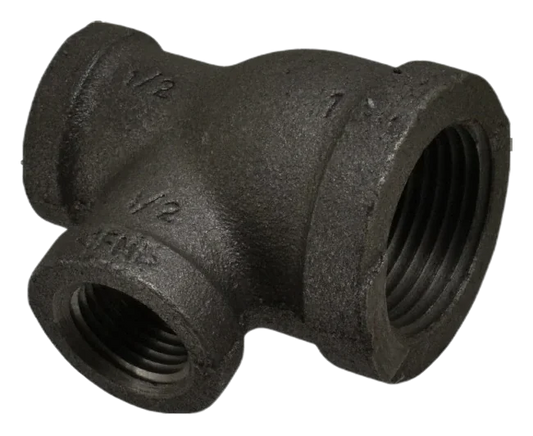 1" X 1/2" X 1/2" BLACK MALLEABLE STEEL TEE Steel Fittings