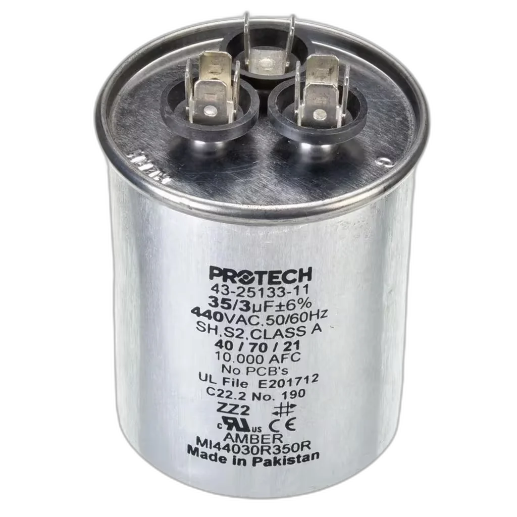 Capacitor, Dual, 35/3uF, 440VAC, 50/60HZ, Round Blower Motors, Fan, Run Capacitors