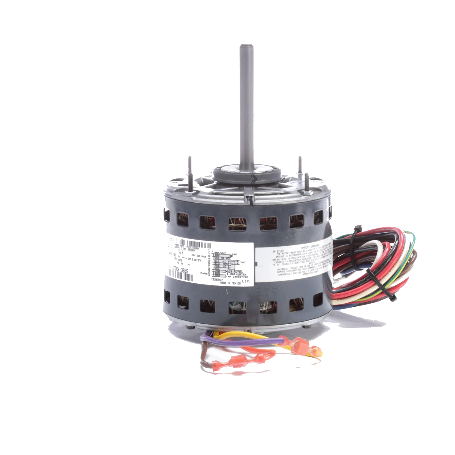 1/3HP SHORT BODY BLOWER MOTOR 5" DIA BODY 2 SPEED 115V 1075RPM CAPACITOR 370/440V 7.5MFD Blower Motors, Fan, Run Capacitors