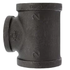 2" X 2" X 1-1/2" BLACK MALLEABLE STEEL TEE Steel Fittings