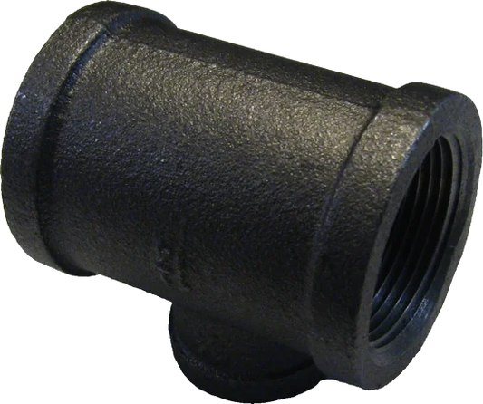 1-1/4" X 1-1/4" X 3/4" BLACK MALLEABLE TEE Steel Fittings