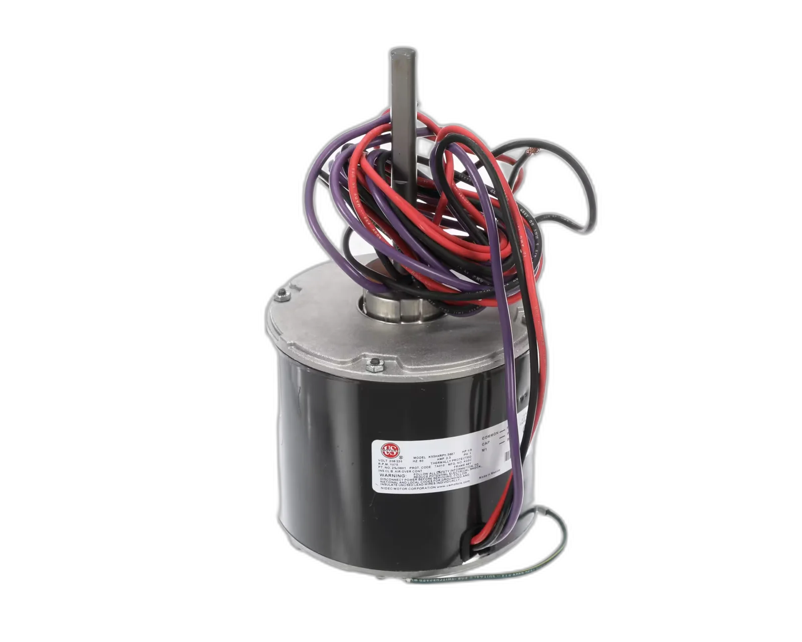 Fan Motor, Condenser, 208/230V, 1PH, 1075RPM, 1/3HP Blower Motors, Fan, Run Capacitors