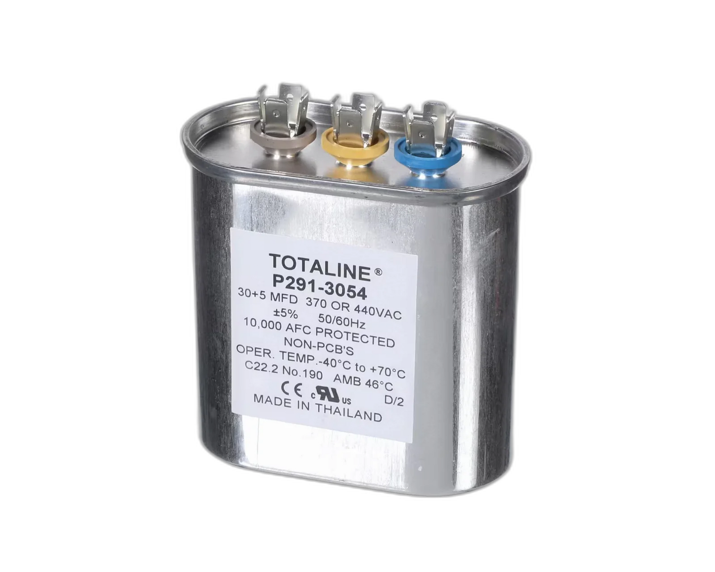 Capacitor, Dual, 370/440 Volt, 50/60HZ, 30uF Blower Motors, Fan, Run Capacitors