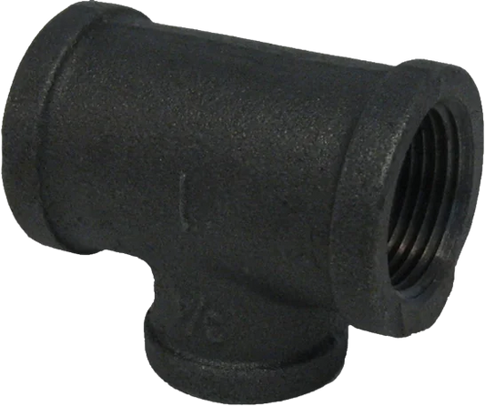 1" X 1" X 3/4" BLACK MALLEABLE STEEL TEE Steel Fittings
