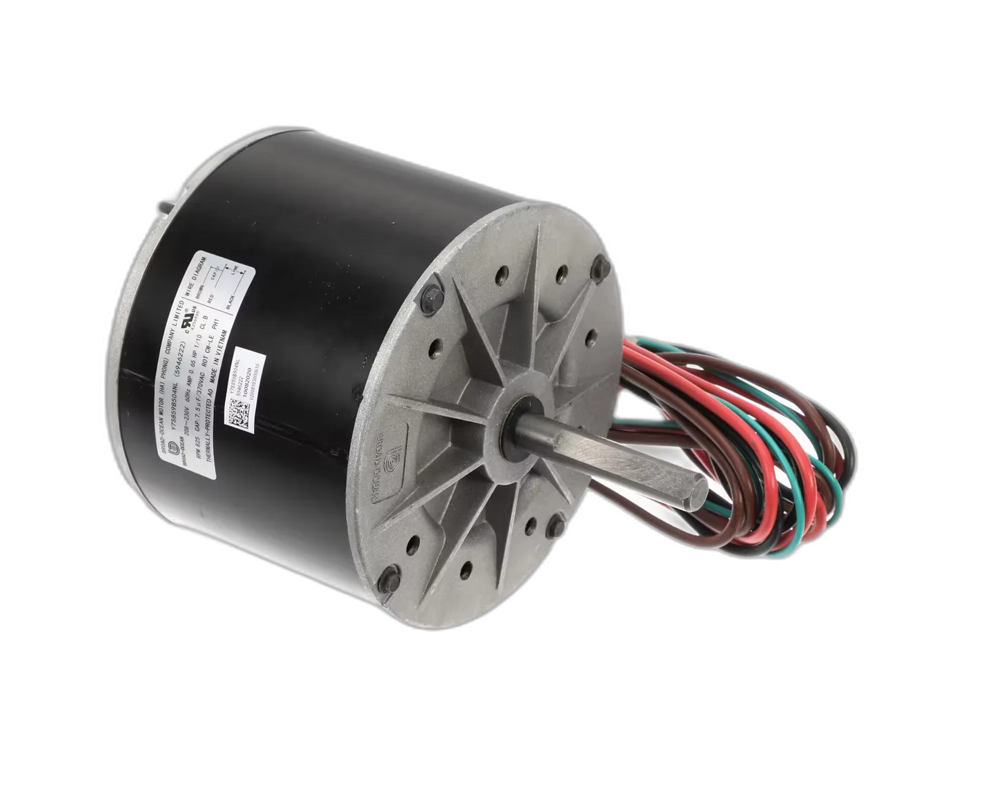 Fan Motor, Condenser, 208-230V, 60HZ, 1PH, 825RPM, 1/10HP Blower Motors, Fan, Run Capacitors