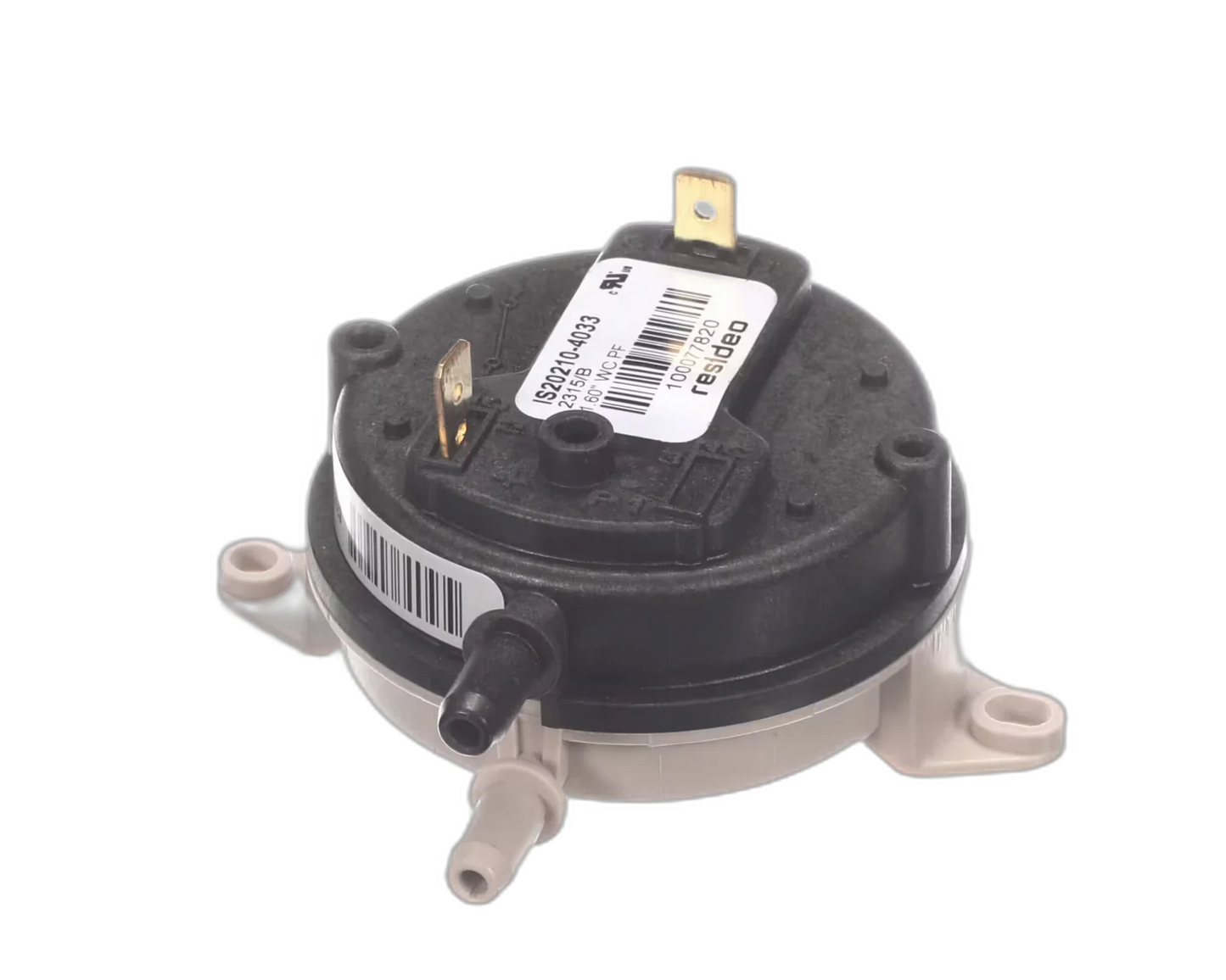 LENNOX PRESSURE SWITCH DUAL PORT SPST 1.60" WC Air Pressure Switch, Air Proving
