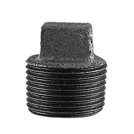 1-1/2" BLACK MALLEABLE STEEL SQUARE HEAD PLUG Steel Fittings