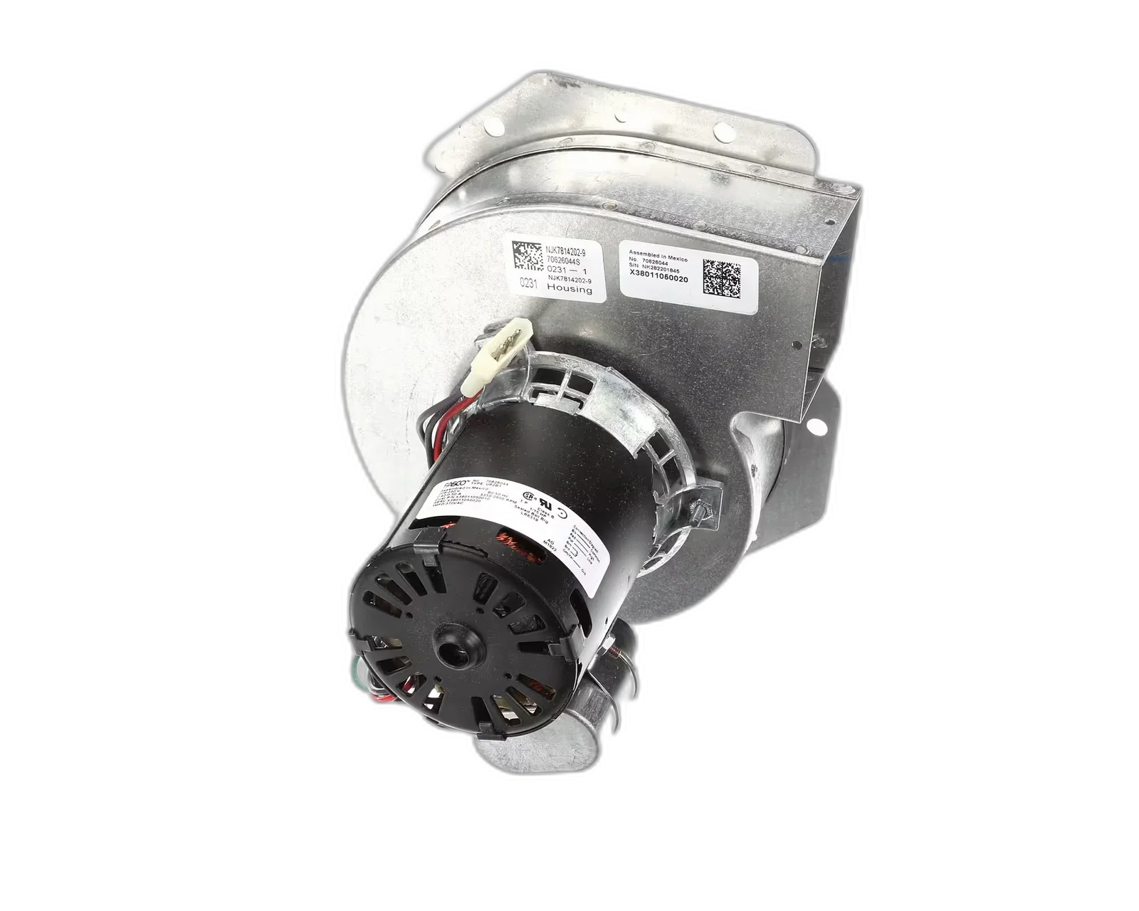 Blower/Motor Assembly, Draft Inducer, 208/230 Volt, 1/15HP Blower Motors, Fan, Run Capacitors