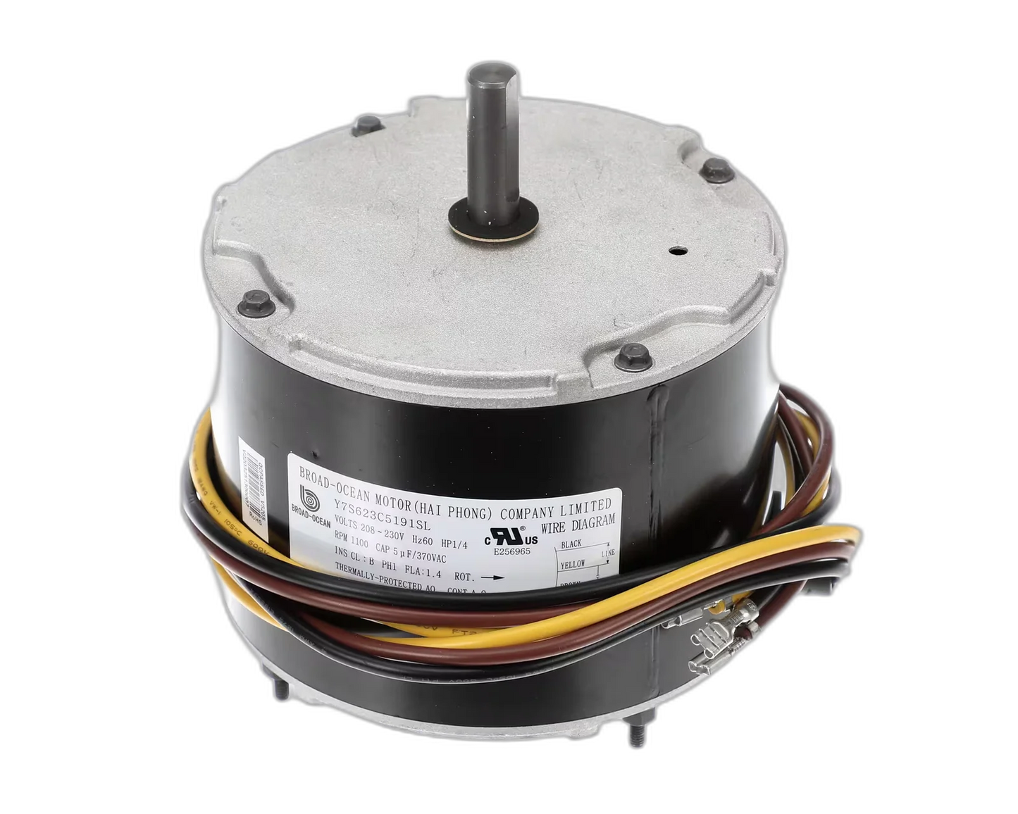 Fan Motor, Condenser, 208-230 Volt, 60HZ, 1PH, 1100 RPM, 1/4 HP Blower Motors, Fan, Run Capacitors