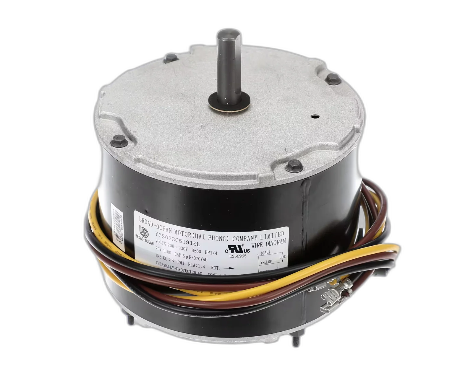 Fan Motor, Condenser, 208-230 Volt, 60HZ, 1PH, 1100 RPM, 1/4 HP Blower Motors, Fan, Run Capacitors