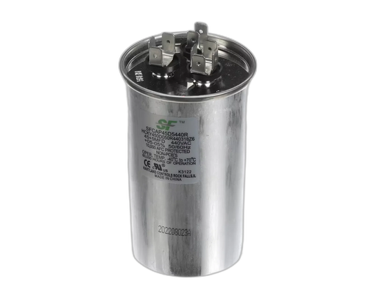 Capacitor, Dual Run, 45 + 5MFD, 440VAC, 50/60HZ, Round Blower Motors, Fan, Run Capacitors