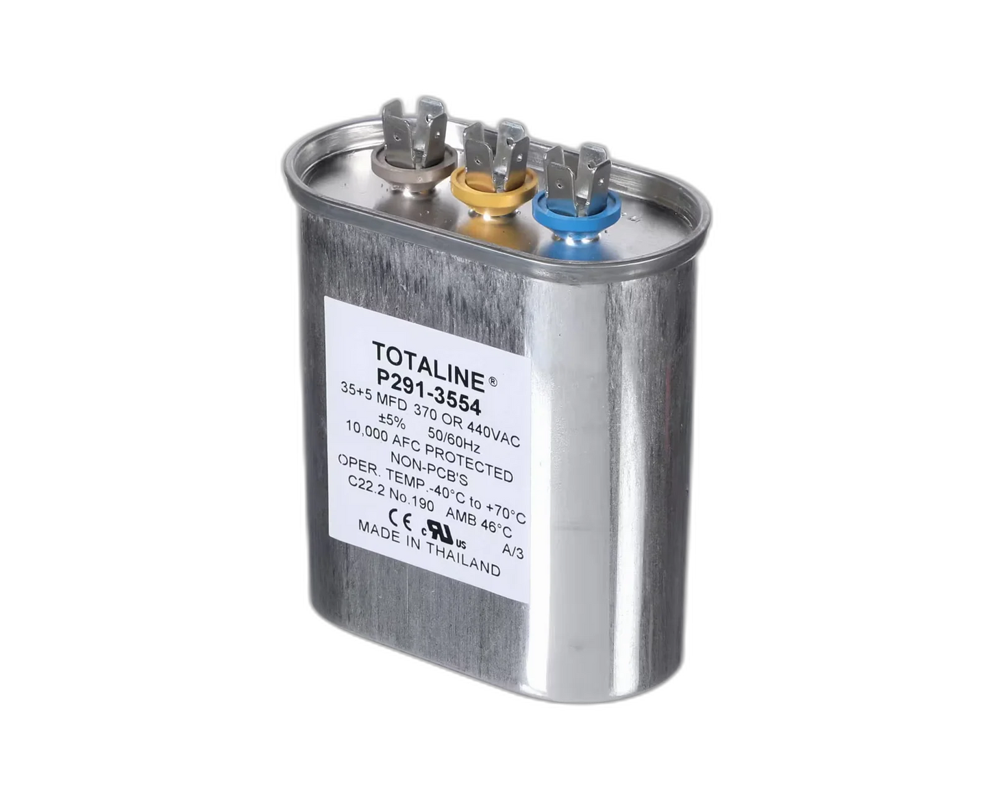 Capacitor, Dual, 370/440 Volt, 50/60HZ, 35uF Blower Motors, Fan, Run Capacitors