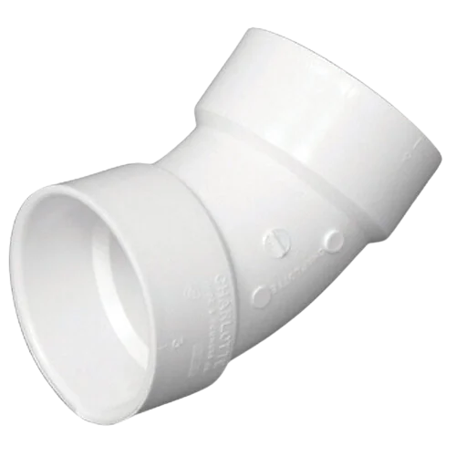 2" 45 DEGREES PVC FGV LONG ELBOW HXH WHITE S636 PVC Schedule 40, 636 PVC, S636, ABS