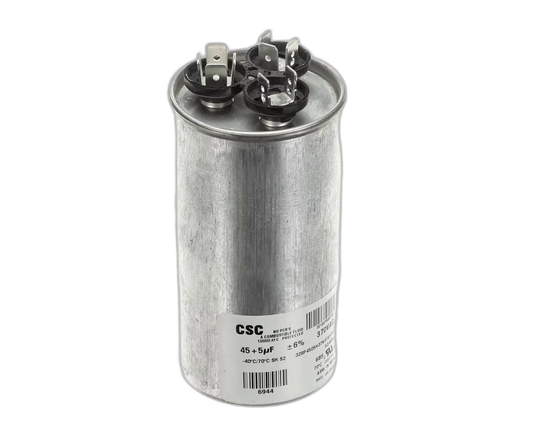 Capacitor, Dual Run, 370V, 45uF, 50/60HZ, Round Blower Motors, Fan, Run Capacitors