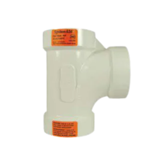 IPEX 2" PVC FGV TEE WHITE S636 PVC Schedule 40, 636 PVC, S636, ABS