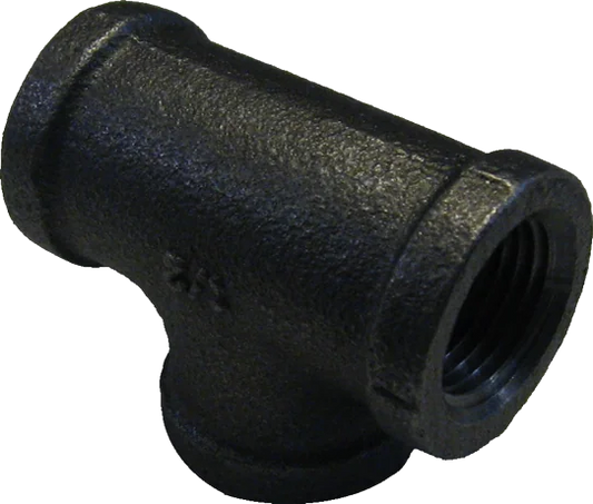 1/2" X 1/2" X 1/2" BLACK MALLEABLE STEEL TEE Steel Fittings