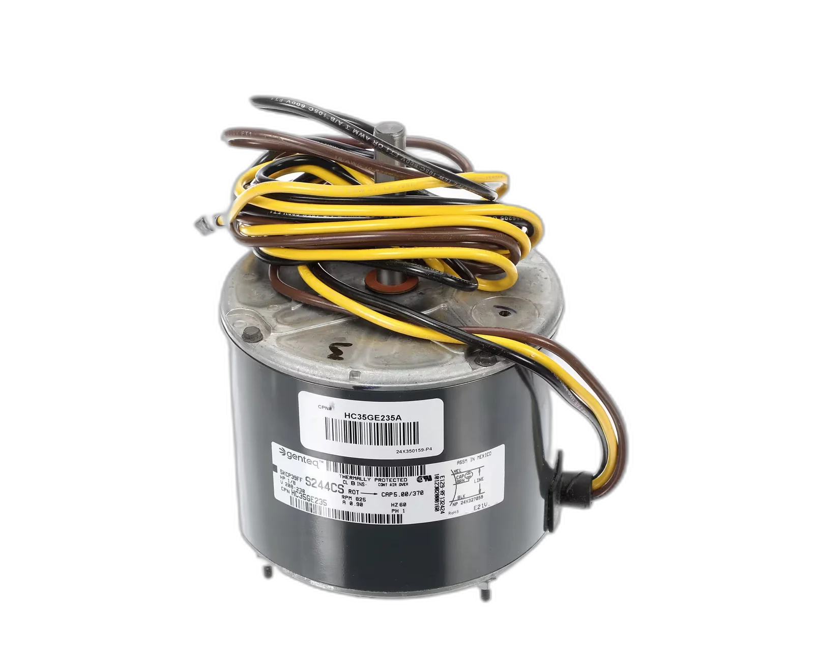 Fan Motor, Condenser, 208-230 Volt, 60HZ, 1 PH, 825 RPM, 1/8 HP Blower Motors, Fan, Run Capacitors