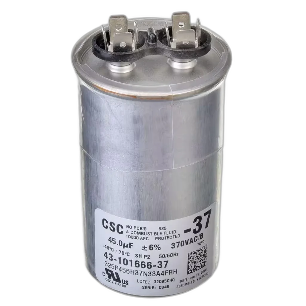 Capacitor, Run, 45uF, 370VAC, 50/60HZ, Round Blower Motors, Fan, Run Capacitors