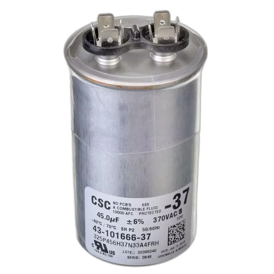 Capacitor, Run, 45uF, 370VAC, 50/60HZ, Round Blower Motors, Fan, Run Capacitors