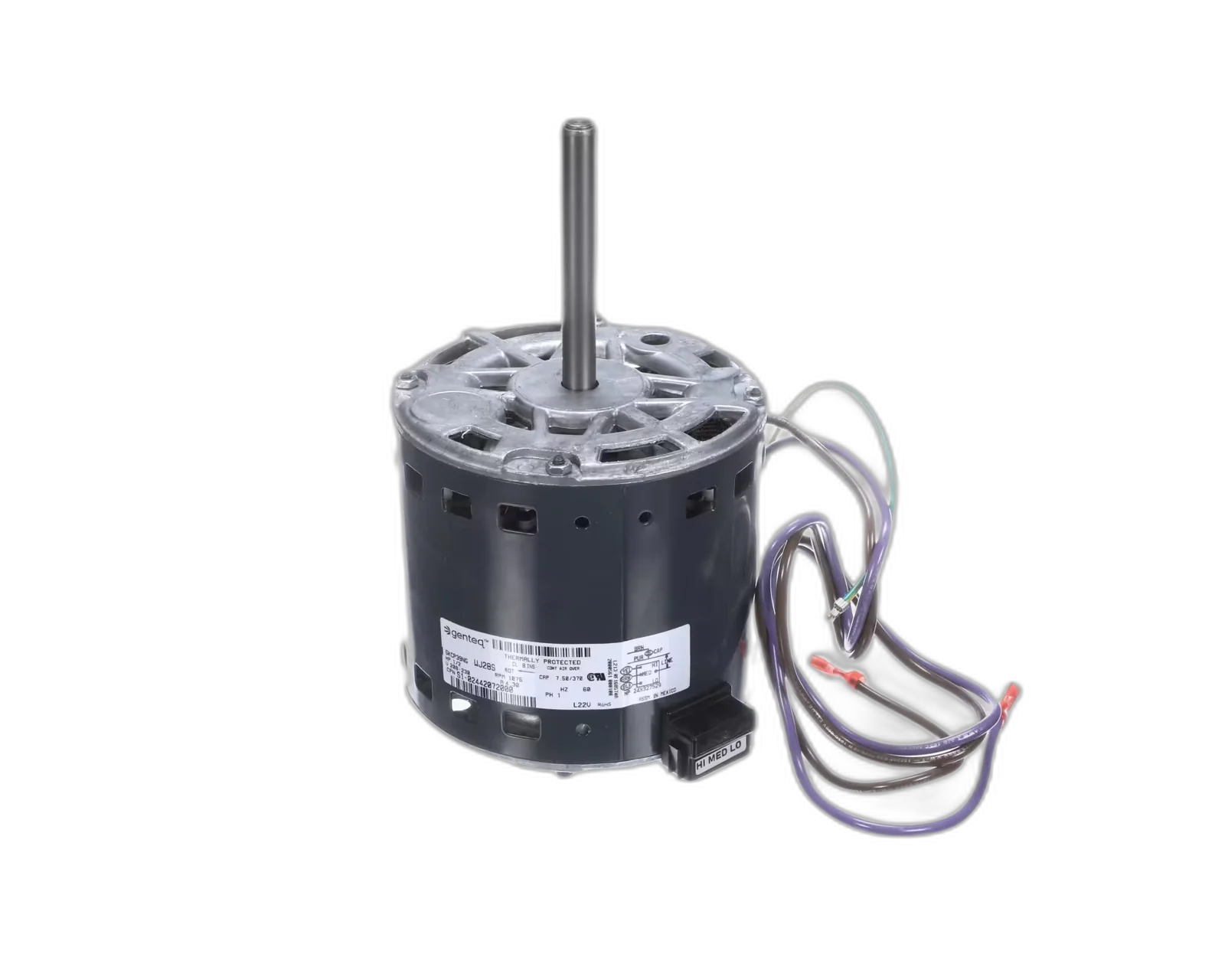 Blower Motor, 230 Volt, 1PH, 1/2HP, 1075 RPM, 3 Speed Blower Motors, Fan, Run Capacitors