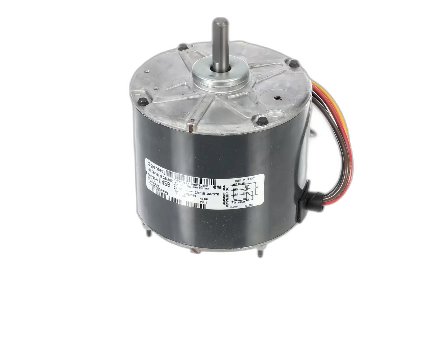Fan Motor, Condenser, 208-230 Volt, 50/60HZ, 1/4 HP, 1075 RPM Blower Motors, Fan, Run Capacitors