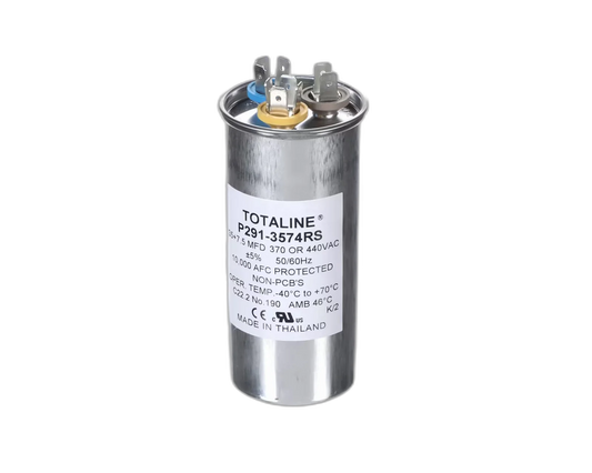 Capacitor, Run, Dual, 440 Volt, 50/60HZ, 35/7.5uF, Round Blower Motors, Fan, Run Capacitors