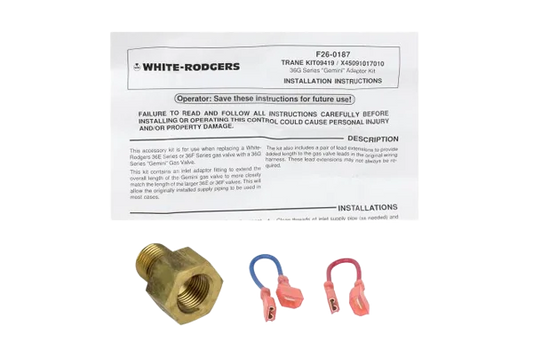 TRANE GAS VALVE KIT WITHOUT VALVE Gas Control Valve, Regulators, Flexible Gas Line